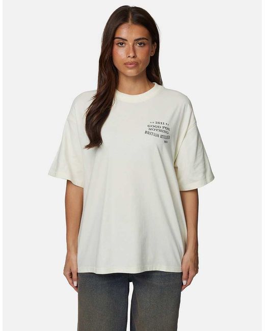 Good For Nothing White Oversized Graphic Tee
