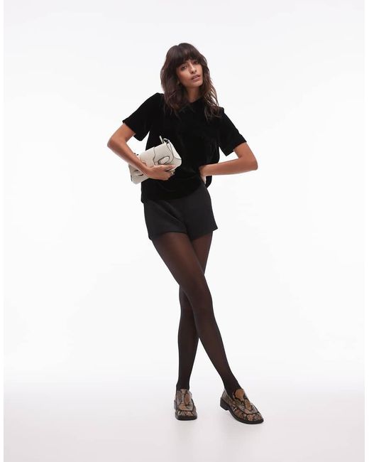& Other Stories Black Velvet Top With Collar