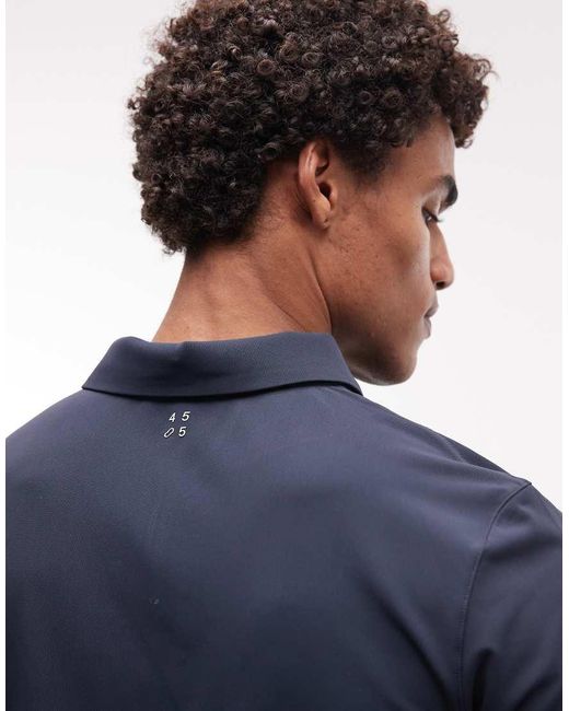 4505 Blue Quick Dry Performance Polo With Zip Neck for men