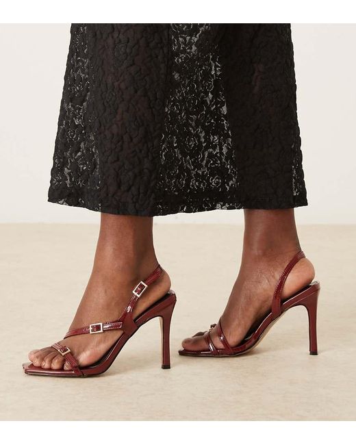Glamorous Black Heeled Sandals With Buckle Detail