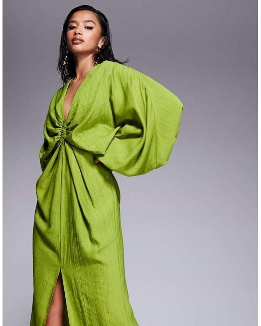 asos green petite dress Petite dress by ASOS DESIGN square neck Soft green Puff sleeve Size 2