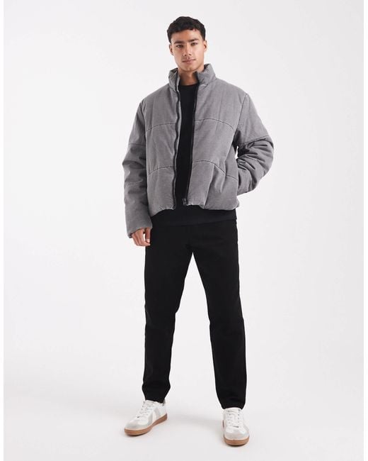 ASOS Gray Ripstop Puffer for men