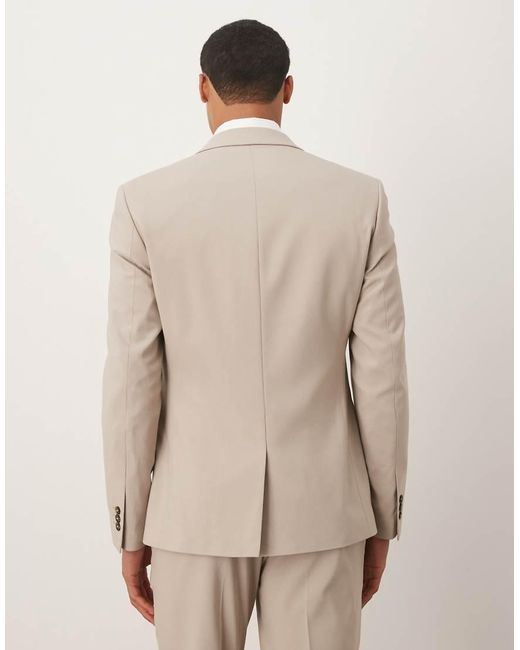 Giacca Da Abito Skinny Écru di ASOS in Natural da Uomo