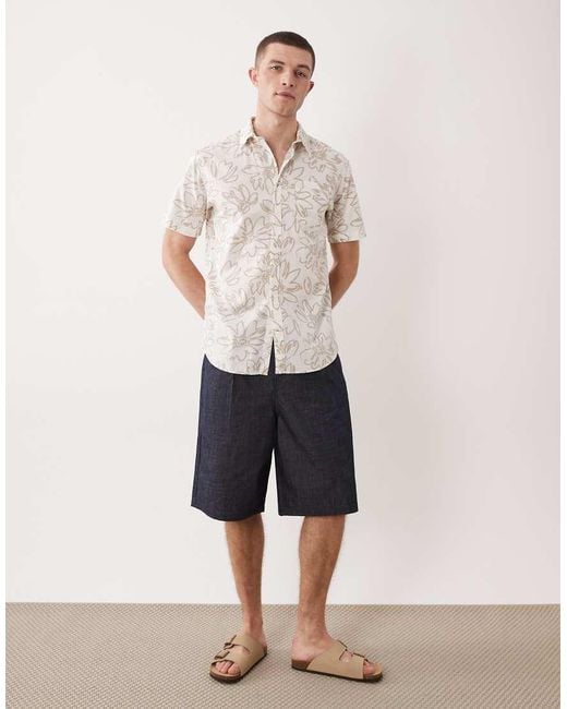 Jack & Jones Natural Short Sleeve Slim Shirt for men