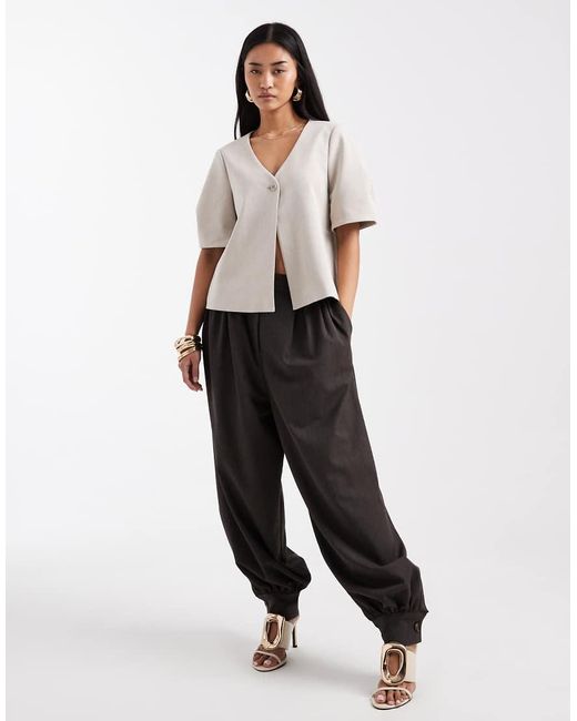 Object White Short Balloon Sleeve Blazer Co-ord