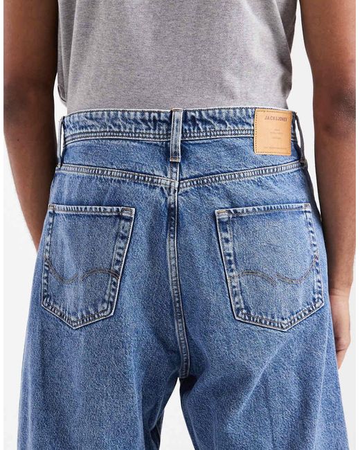 Jack & Jones Blue baggy Fit Jeans With Seam Detail for men