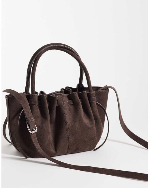 Gina Tricot Brown Mini Ruched Crossbody Bag