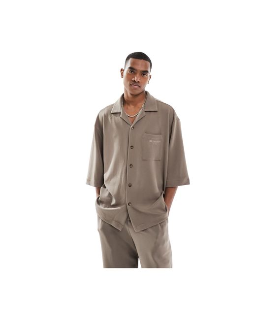 Chemise d'ensemble texturée à manches courtes - marron Sixth June pour homme en coloris Brown