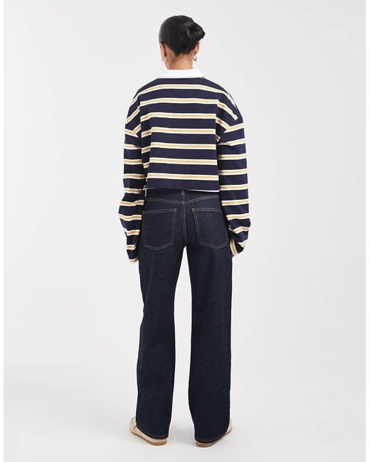 ASOS Blue Asos Design Petite Comfort Stretch Straight Leg Jeans