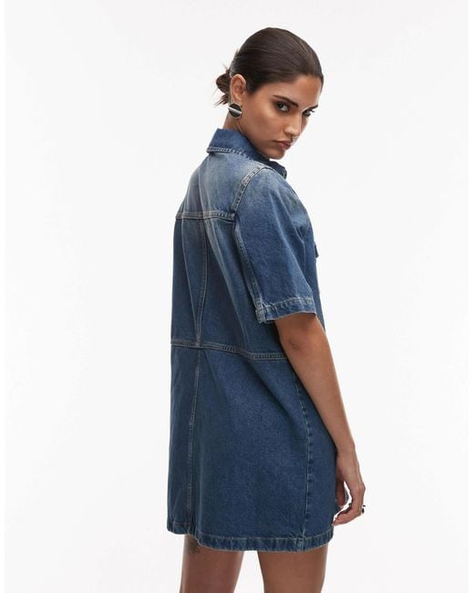 AllSaints Blue Rock Denim Mini Dress