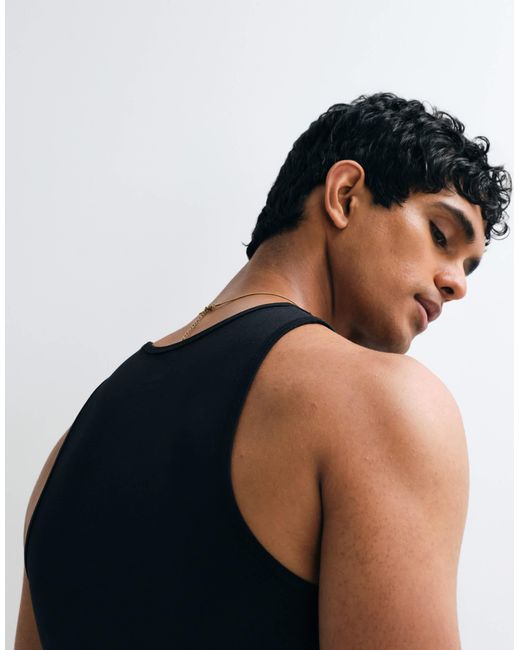 ASOS – basic-muskelshirt in Black für Herren