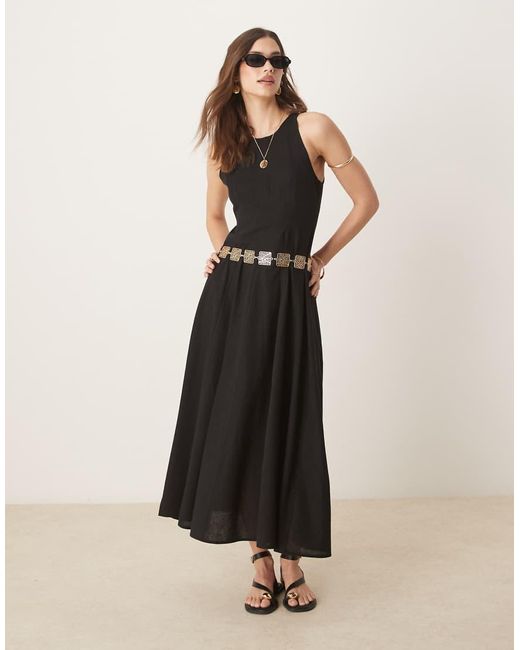 ASOS Midi Jurk Met Naden in het White