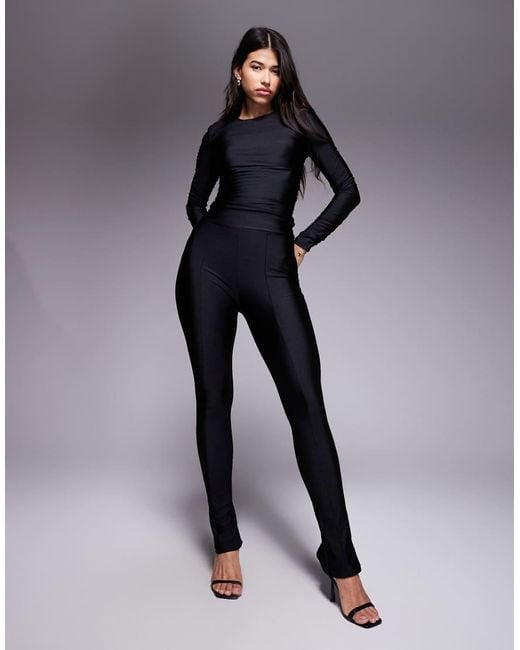 Body Ultrabrillante Con Diseño Moldeador Y Hombreras Mix & Match De (Parte De Un Conjunto) Ruched & Ready de color Black