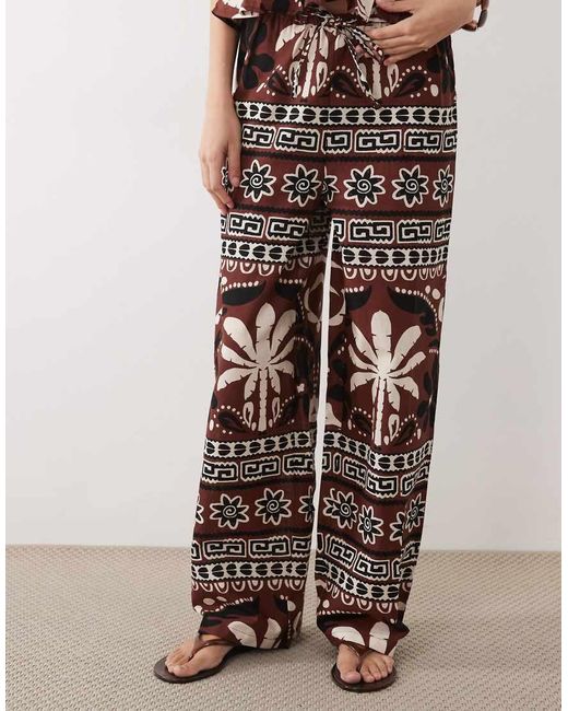 New Look Black Co-ord Palm Beaded Wide Leg Trousers