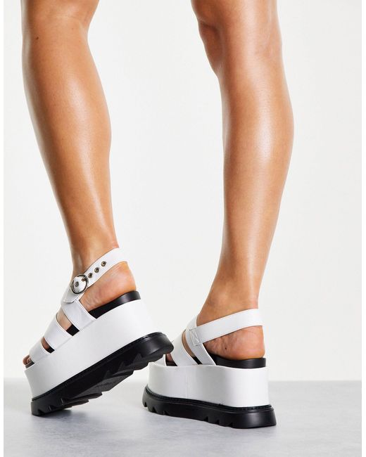 white chunky flatforms