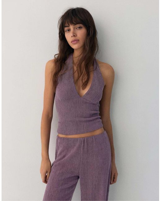 Pull&Bear Purple – neckholder-oberteil