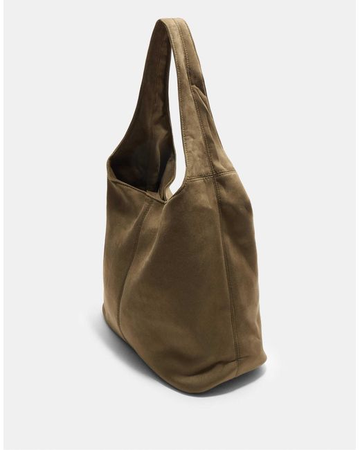 Stradivarius Green – schultertasche aus wildlederimitat