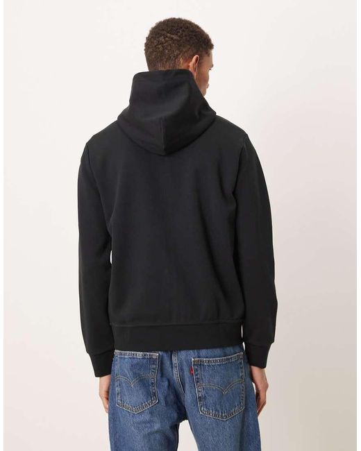 Polo Ralph Lauren Black Icon Logo Double Knit Zip Up Hoodie for men