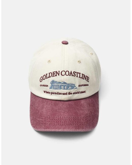 Pull&Bear Gray Golden Coastline Cap for men