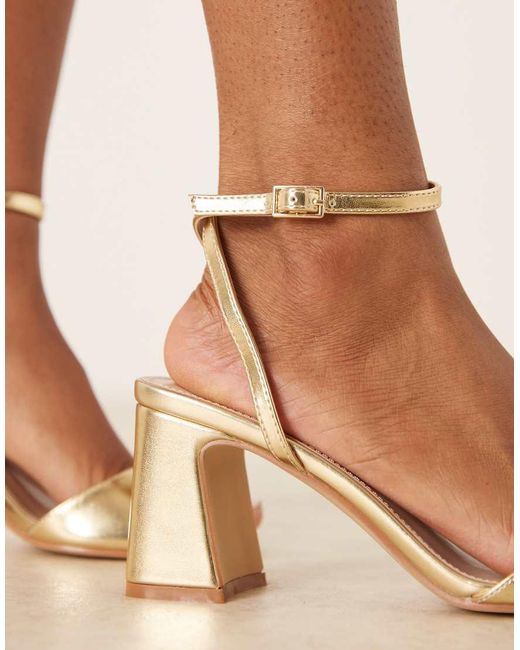 Raid Wide Fit Natural Raid Cora Wide Fit Block Heeled Sandals