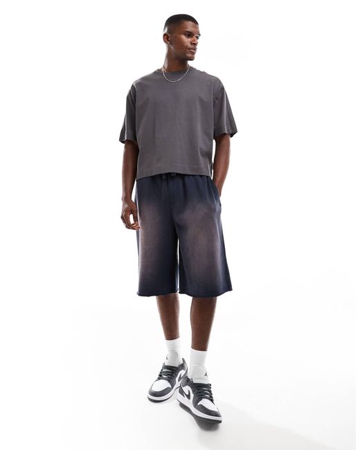 Cotton On Cotton on – super baggy fleece-shorts in Blue für Herren