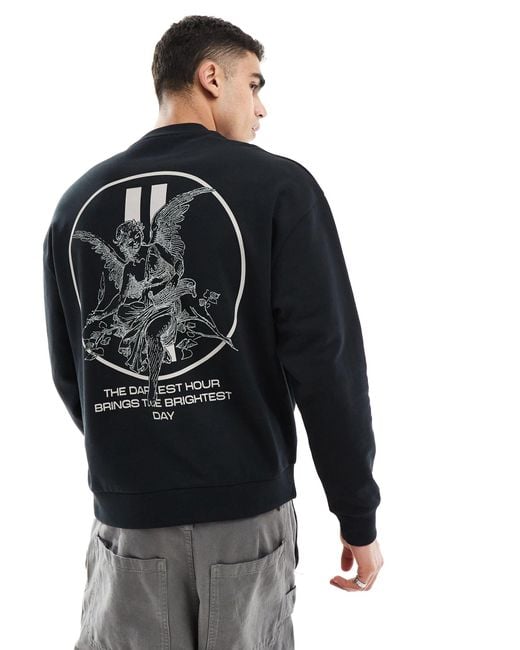 ASOS Black Oversized Sweatshirt for men