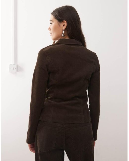 Weekday Black Co-ord Corduroy Fitted Jacket