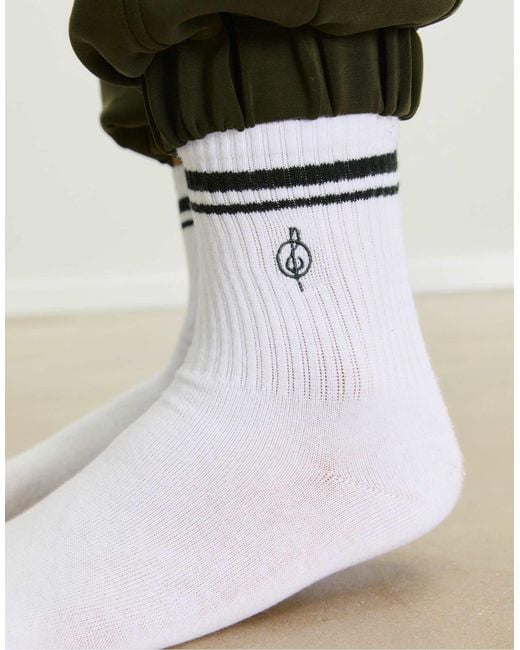 Stradivarius Metallic – 2er-pack gestreifte und bestickte socken
