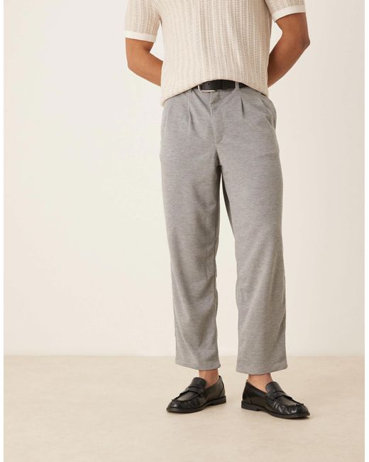 ASOS – elegante, schmal zulaufende oversize-hose in Natural für Herren