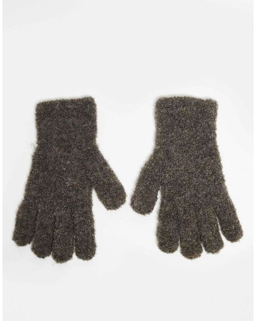 ASOS – gerippte bouclé-strickhandschuhe in Gray für Herren
