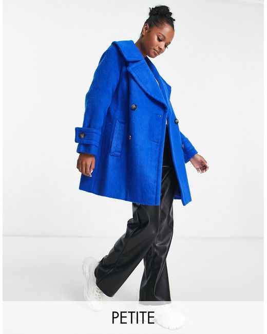 River Island Cocoon Coat in Blue Lyst