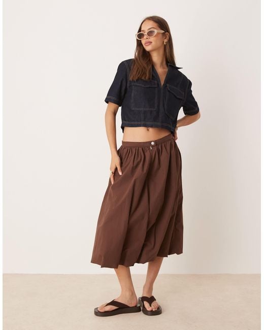 Jdy Blue V-Neck Boxy Denim Top