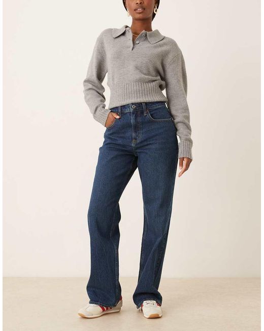 Abercrombie & Fitch Blue High Rise 90s Relaxed Jeans