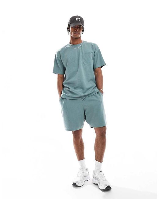 T-Shirt A Nido D'Ape di New Look in Blue da Uomo