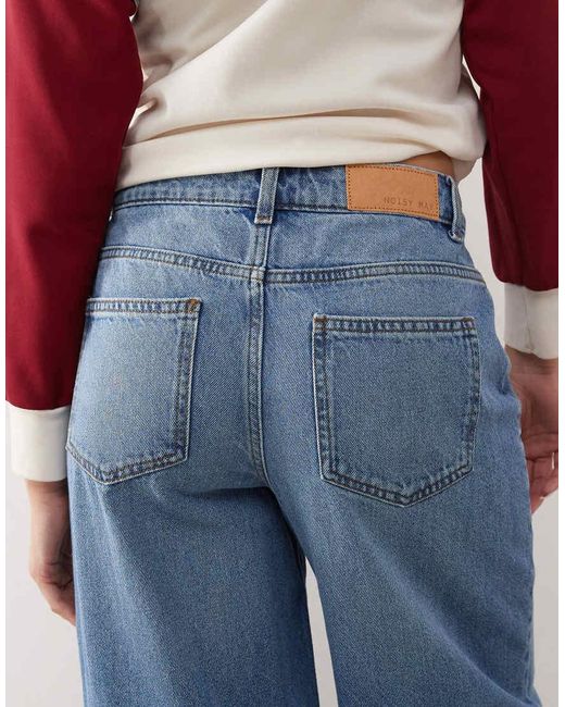 Noisy May Blue Brandy Mid Rise Loose Fit Jeans