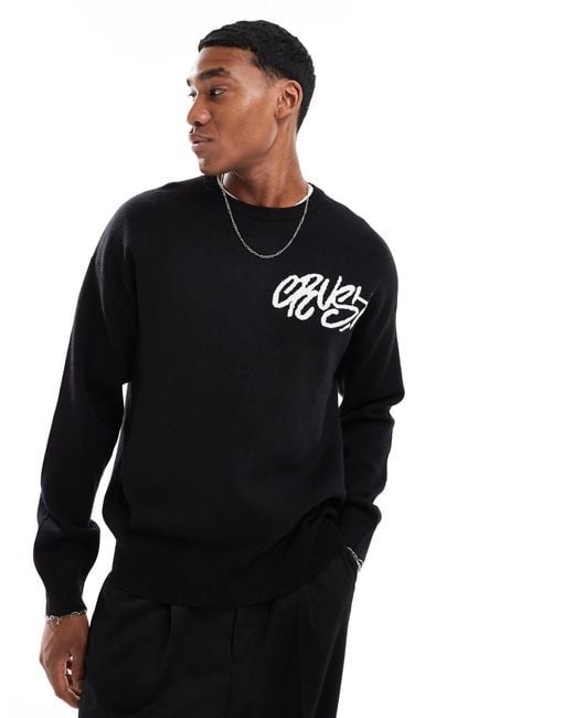 Bershka Crush Knitted Jumper in Black for Men Lyst Canada