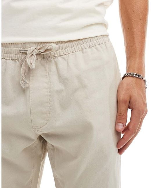 Brave Soul White Elasticated Waist Chino Pants for men