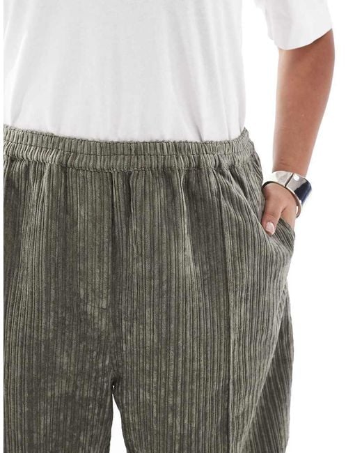 ASOS Green Asos Design Curve Corduroy Pull On Pants
