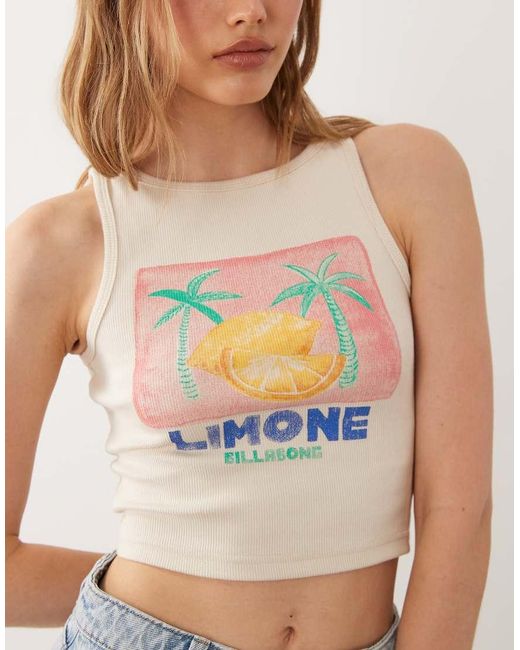 Billabong Multicolor Palm Tree Beach Crop Top