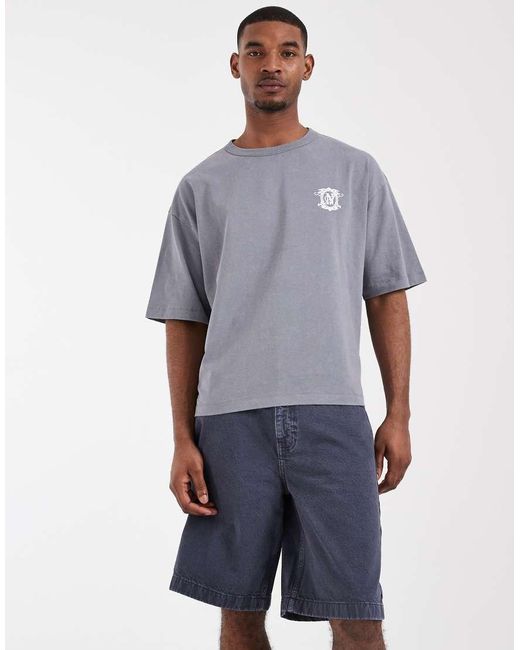 ASOS Blue Loose Denim Jorts for men