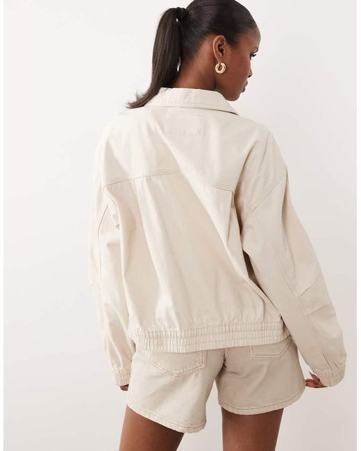 ASOS Natural Washed Cotton Bomber Jacket