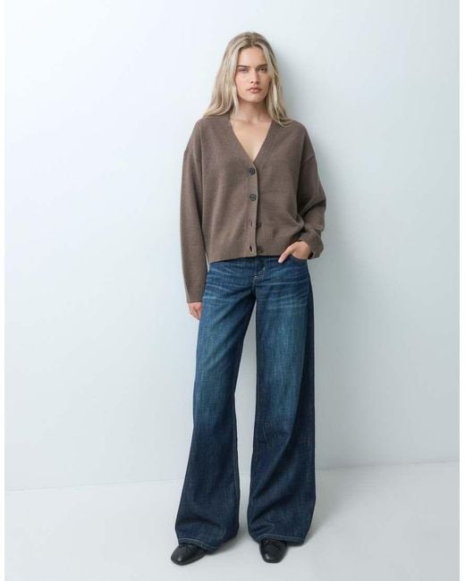 Gap Brown Cotton Barrel Sleeve Cardigan