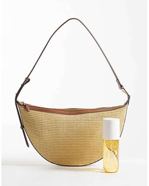 Mango White Woven Crossbody Bag