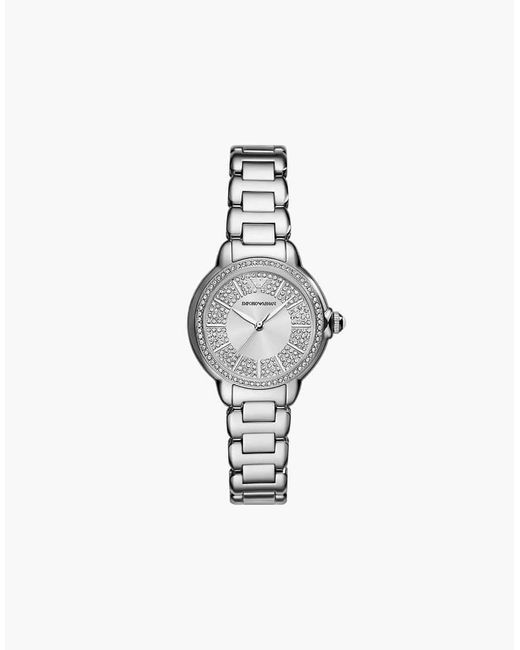 Emporio Armani White Three-Hand, Stainless Steel Watch, Ar11632