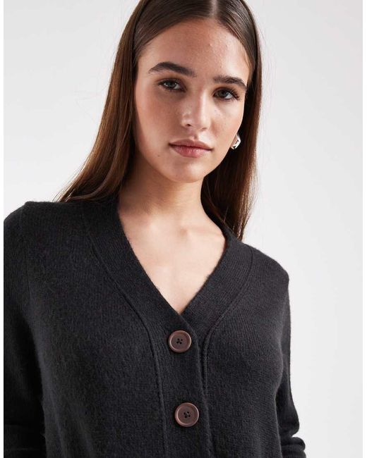 ASOS Black Pocketed Front Boyfriend Cardigan