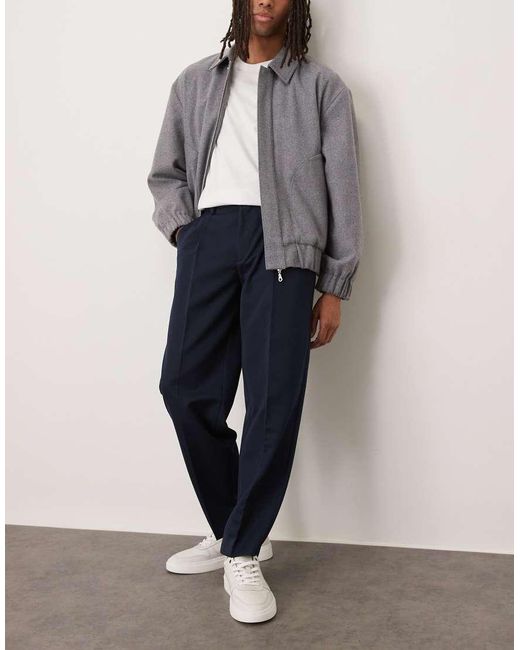 Pantalones De Vestir De Corte Tapered Extragrande Con Pinzas Delanteras De ASOS de hombre de color Blue