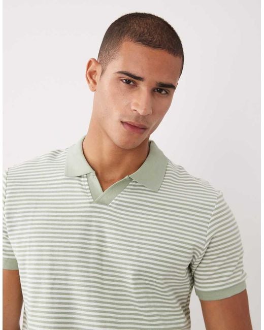 Threadbare Gray Short Sleeve Knitted Polo Top for men