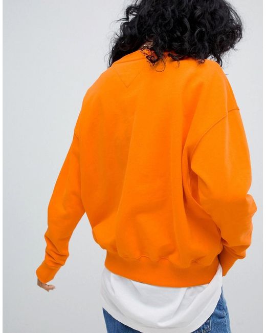 Tommy Hilfiger Signature Sweatshirt in Orange | Lyst