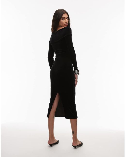 AllSaints Black Delta Velvet Dress