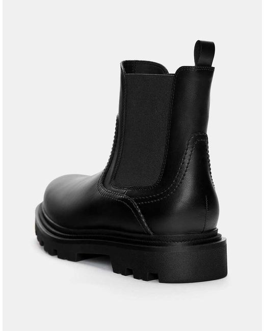 Pull&Bear Black Chelsea Boots for men